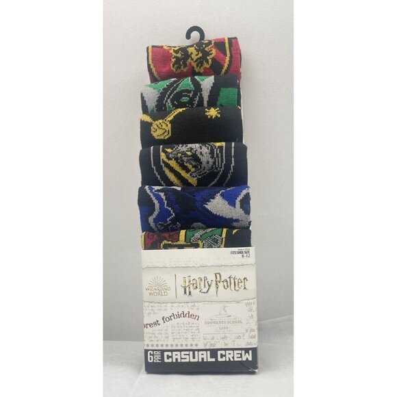 Harry Potter 6 Pair Casual Crew Shoes Size 8-12 WIZARDING WORLD - Picture 6 of 8